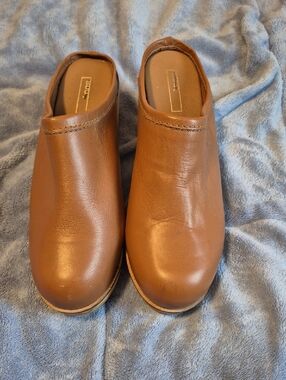 BDG Brown Leather Mule Clogs